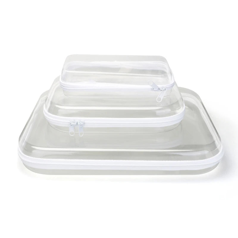 Clear Hard Shell Zipper Case (3 Pack)