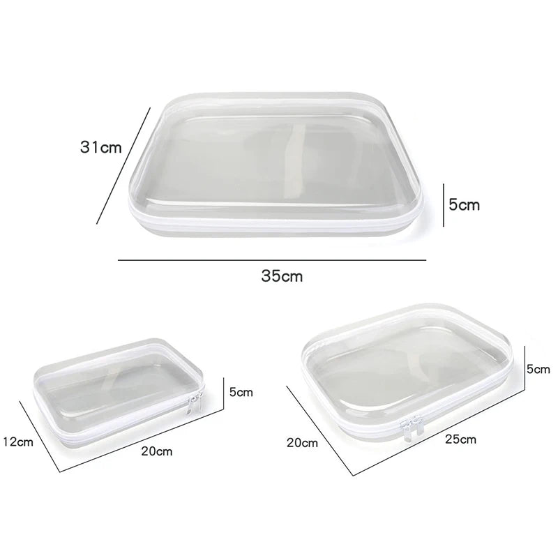 Clear Hard Shell Zipper Case (3 Pack)